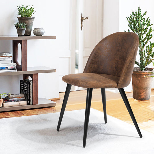 Zomba Suede Brown Upholstery Kitchen & Dining Room Chair