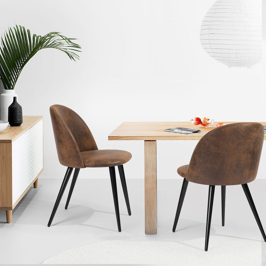 Zomba Suede Brown Upholstery Kitchen & Dining Room Chair