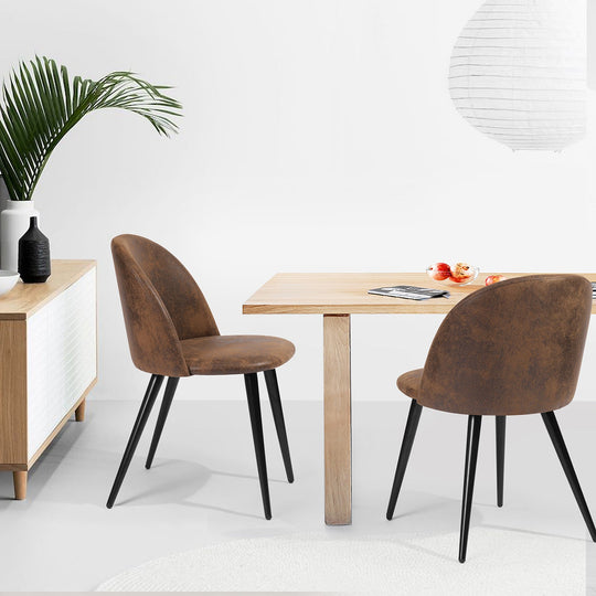Zomba Suede Brown Upholstery Kitchen & Dining Room Chair