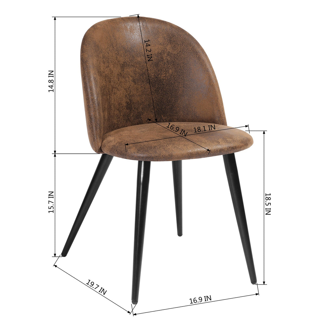 Zomba Suede Brown Upholstery Kitchen & Dining Room Chair