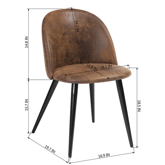 Zomba Suede Brown Upholstery Kitchen & Dining Room Chair