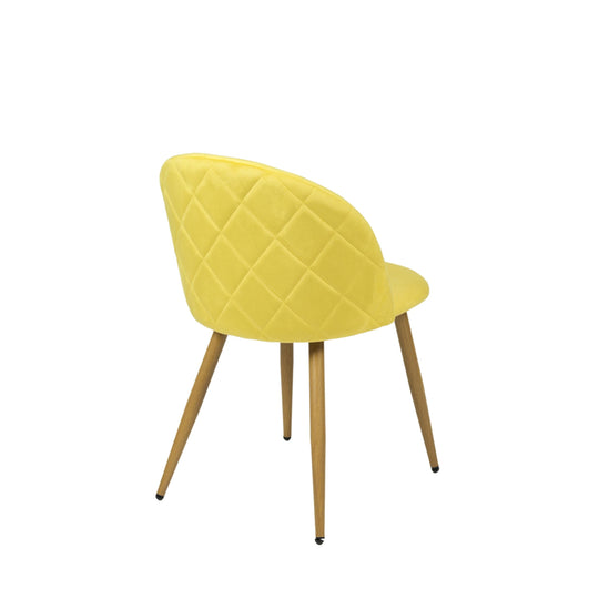 Zomba upholstery Dining Chairs, Boucle or Velvet Fabric, Oak look Metal Legs