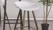 Load and play video in Gallery viewer, Modern Dining Room White PP seat Metal Leg Barstool
