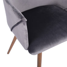Load image into Gallery viewer, Set of 2 comfortable grey dining chairs with armrests - ALDRIDGE GREY
