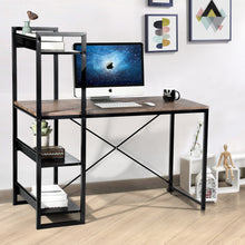 Load image into Gallery viewer, 47.2 In. Home Office Desk Writing Desk with 3 Shelves - HomyCasa
