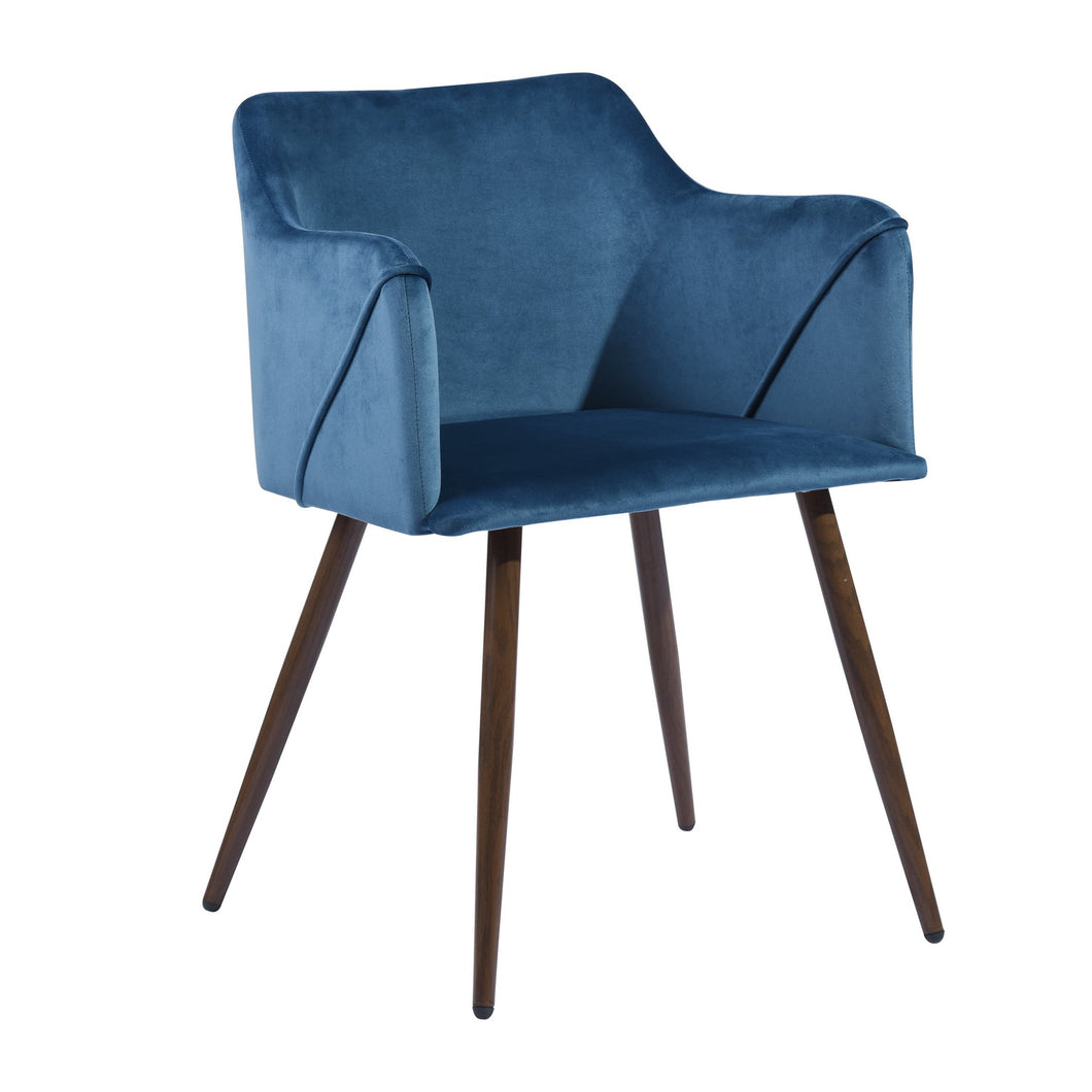 Arm Dining Chair Kitchen Modern Metal leg (Set of 2) Blue