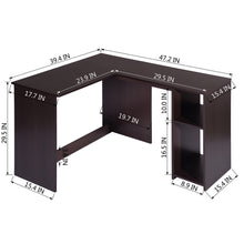 Load image into Gallery viewer, BABETTE L-Shaped Wooden Desk with Shelves - HomyCasa
