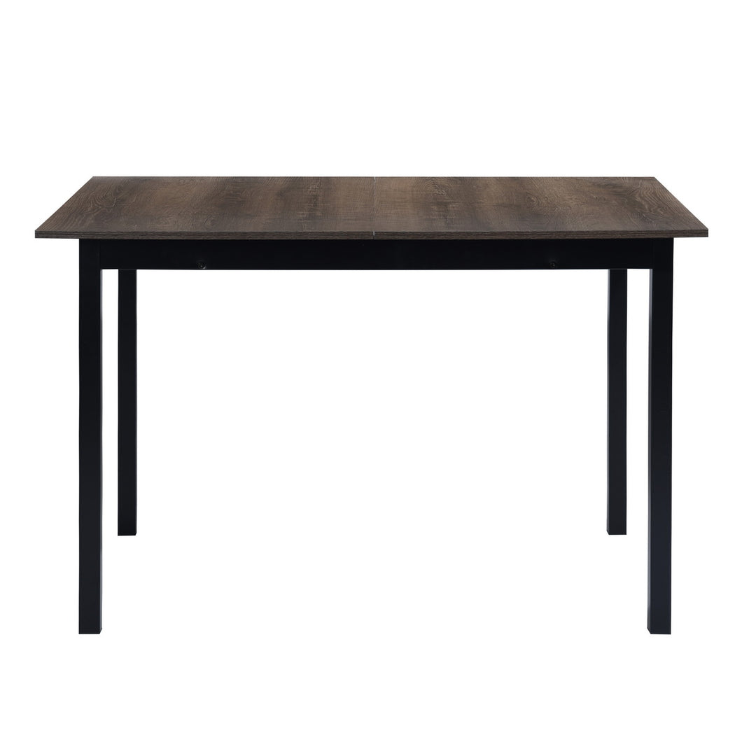 Extendable dining table for 4 to 6 people industrial style wood and black - BARI BLACK