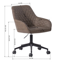 Load image into Gallery viewer, Modern Task Chair Mid Back with Arm Adjustable Height Swivel Faux Leather Office Computer Stool for Home Office
