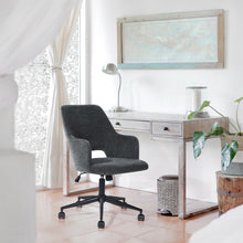 Load image into Gallery viewer, Comfortable fabric office chair with armrests, castors and adjustable height - BOGA
