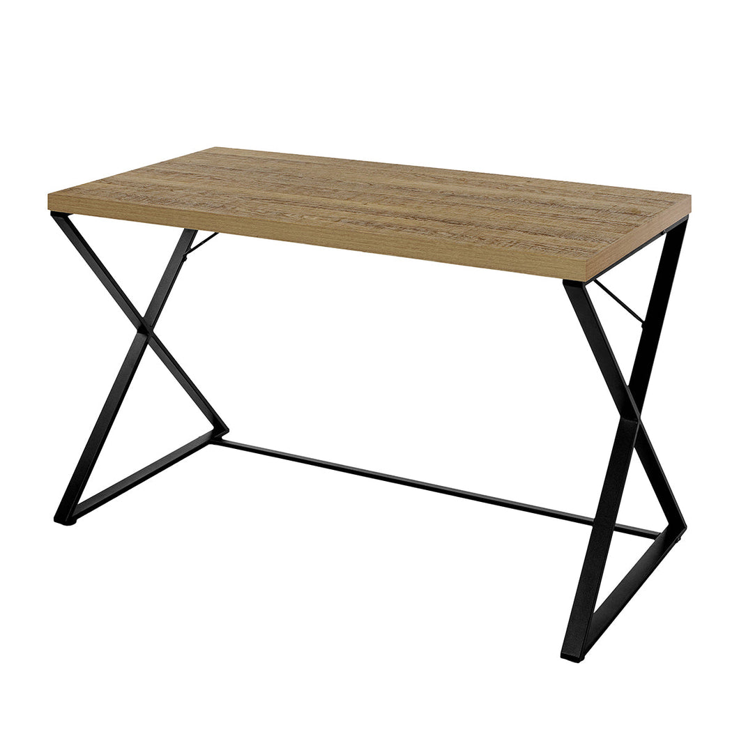 Modern black and wood desk with an original and graphic structure - BRANTLEY