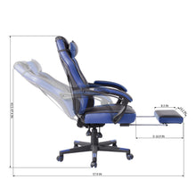 Load image into Gallery viewer, Ergonomic Gaming Chair with Footrest Lumbar Support, Faux Leather - BURGENDY
