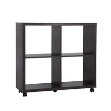Load image into Gallery viewer, HomyCasa 4 Cubes Bookcase with Wheels Movable
