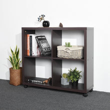 Load image into Gallery viewer, HomyCasa 4 Cubes Bookcase with Wheels Movable
