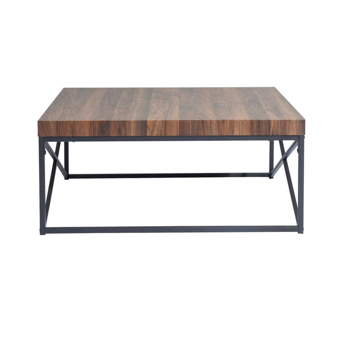 Living Room Classic Design Wood painting Metal Leg Coffee Table - HomyCasa
