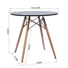 Load image into Gallery viewer, Modern round dining table for two in black with light wood effect - CHAD BLACK
