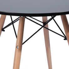Load image into Gallery viewer, Modern round dining table for two in black with light wood effect - CHAD BLACK
