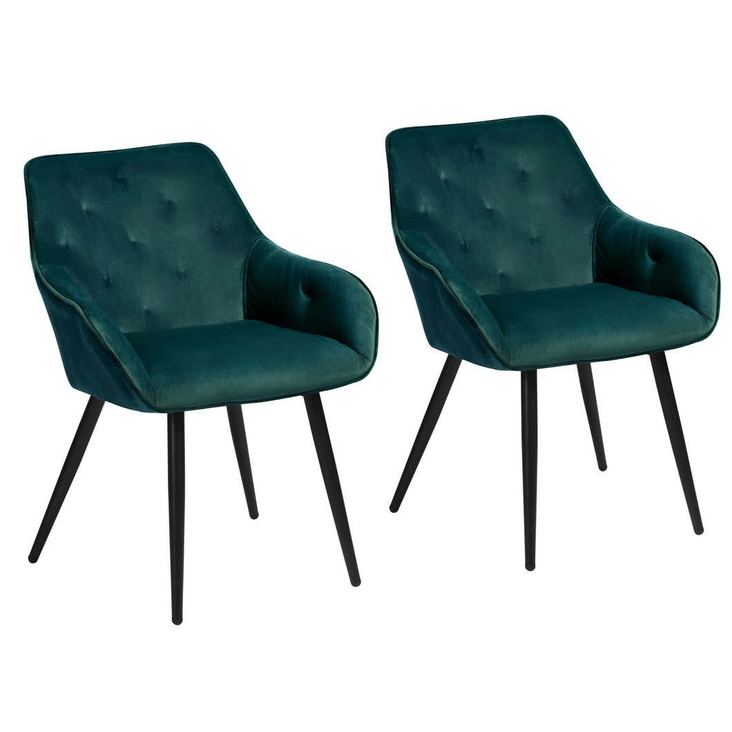 Set of two contemporary looking chairs with padded backs - CHANDLER