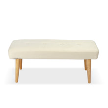 Load image into Gallery viewer, Wide Rectangle Ottoman Fabric Bench for Living Room Bedroom Beige
