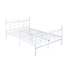 Load image into Gallery viewer, HomyCasa 82.7 In. White Metal Platform Bed - Double Size
