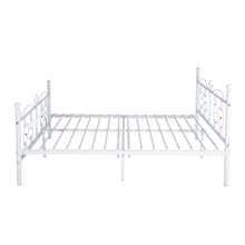 Load image into Gallery viewer, HomyCasa 82.7 In. White Metal Platform Bed - Double Size

