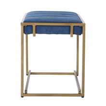 Load image into Gallery viewer, Cowan Blue Upholstered Ottoman
