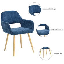 Load image into Gallery viewer, Scandinavian style dining chair in blue velvet - CROMWELL DARK BLUE

