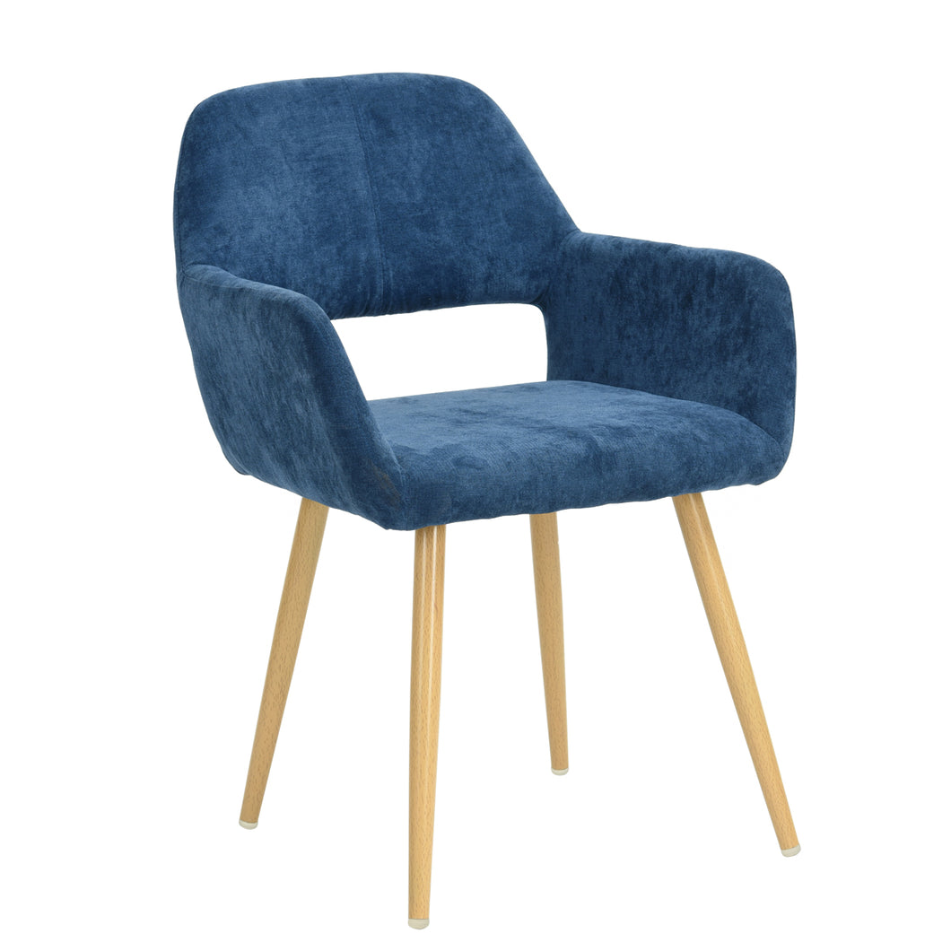 Scandinavian style dining chair in blue velvet - CROMWELL DARK BLUE