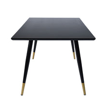 Load image into Gallery viewer, Mid-Century Modern Square Dining Table Rectangular 6-Seat Black
