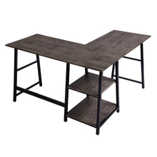 Load image into Gallery viewer, Spacious industrial style corner desk with integrated shelves - DROGBA
