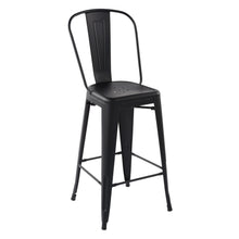 Load image into Gallery viewer, HomyCasa+ Industrial 29 Inch Metal Bar Stools Set of 2 with Splat Back, Tolix Style Stackable Stools for Kitchen, Bistro, Pub
