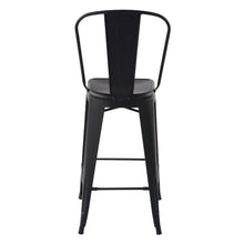 Load image into Gallery viewer, HomyCasa+ Industrial 29 Inch Metal Bar Stools Set of 2 with Splat Back, Tolix Style Stackable Stools for Kitchen, Bistro, Pub
