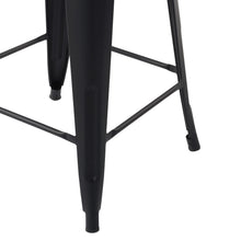 Load image into Gallery viewer, HomyCasa + Industrial 24 Inch Metal Counter Height Bar Stools with Splat Back, Tolix Style Stackable Stools for Kitchen, Bistro, Pub

