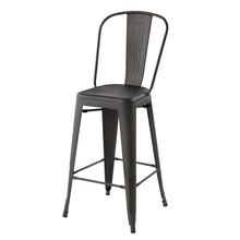 Load image into Gallery viewer, HomyCasa + Industrial 29 Inch Metal Bar Stools Set of 2 with Splat Back, Tolix Style Stackable Stools for Kitchen, Bistro, Pub

