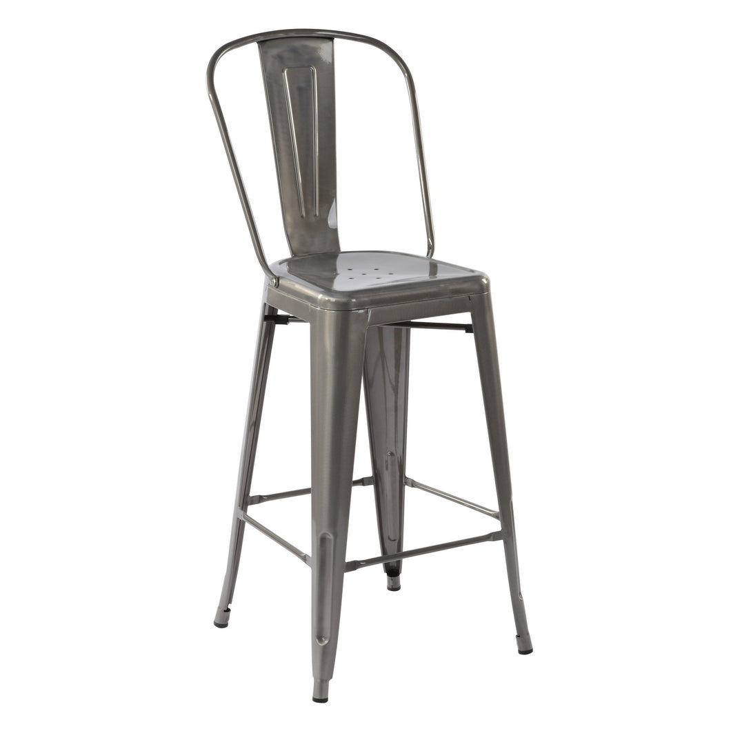 HomyCasa+ Industrial 29 Inch Metal Bar Stools Set of 2 with Splat Back, Tolix Style Stackable Stools for Kitchen, Bistro, Pub