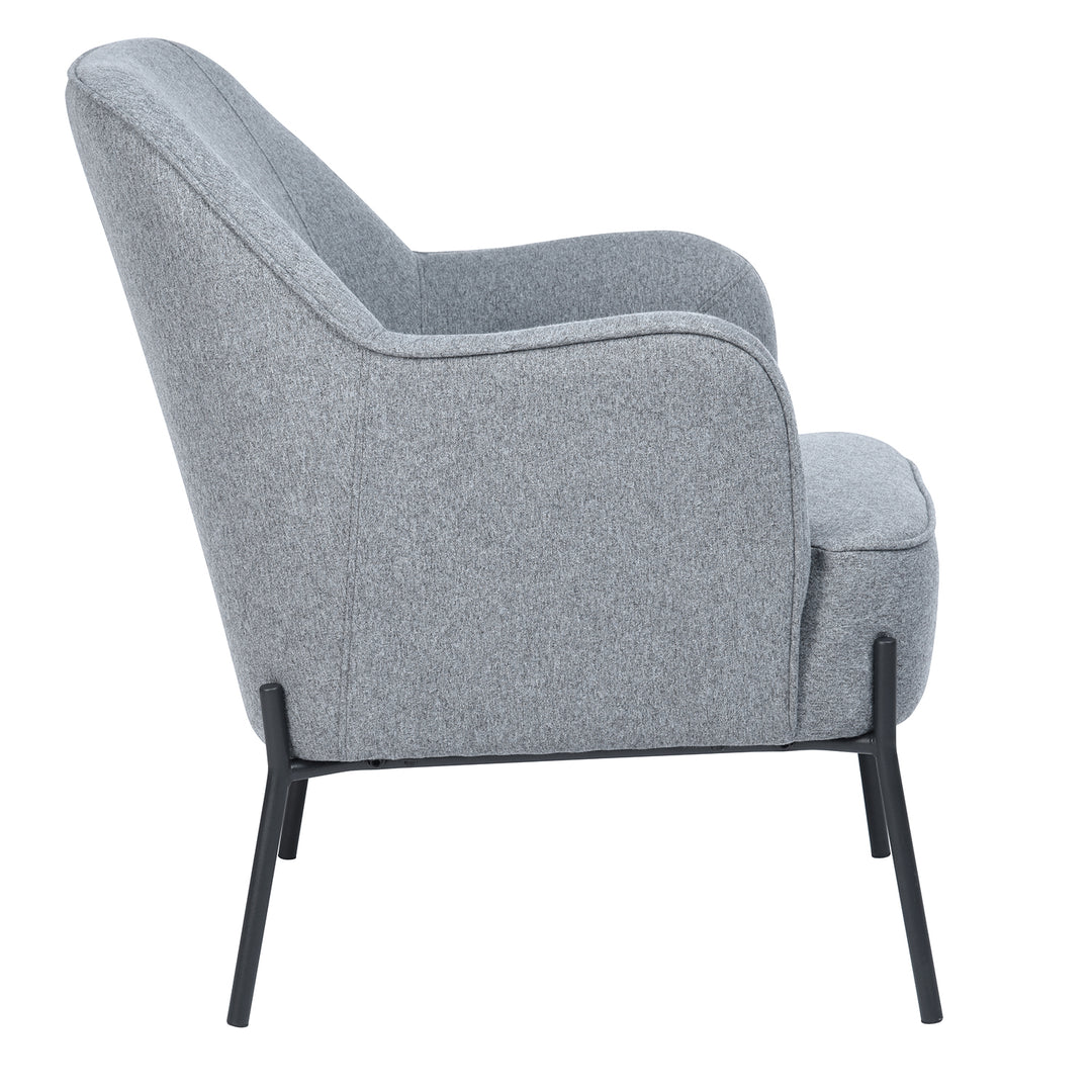 Dugan Modern Minimalist Design Grey Fabric Leisure Accent Chair-HOMY CASA