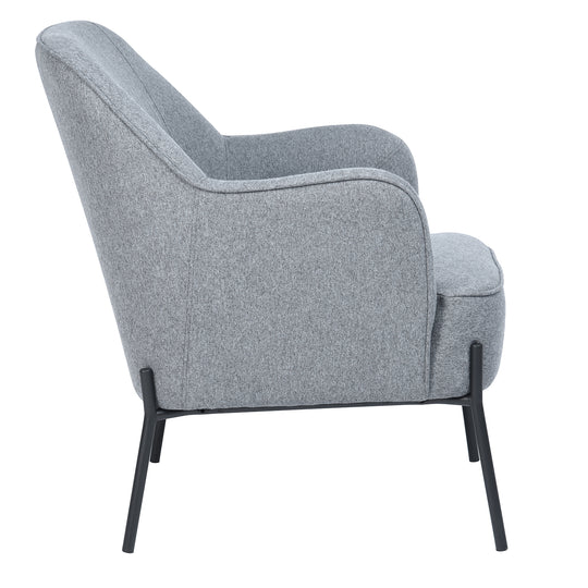 Dugan Modern Minimalist Design Grey Fabric Leisure Accent Chair-HOMY CASA