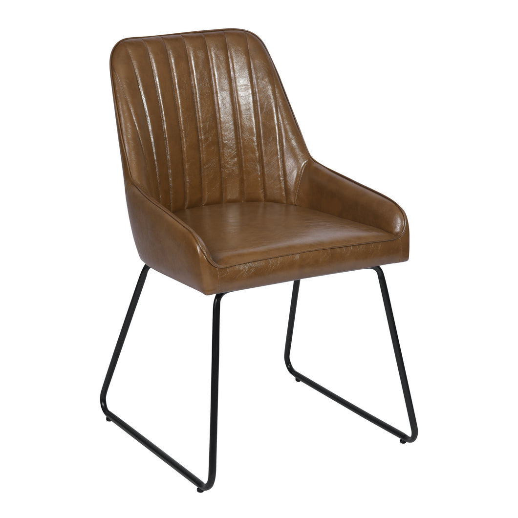 Modern and original dining chair in faux leather - DUKE