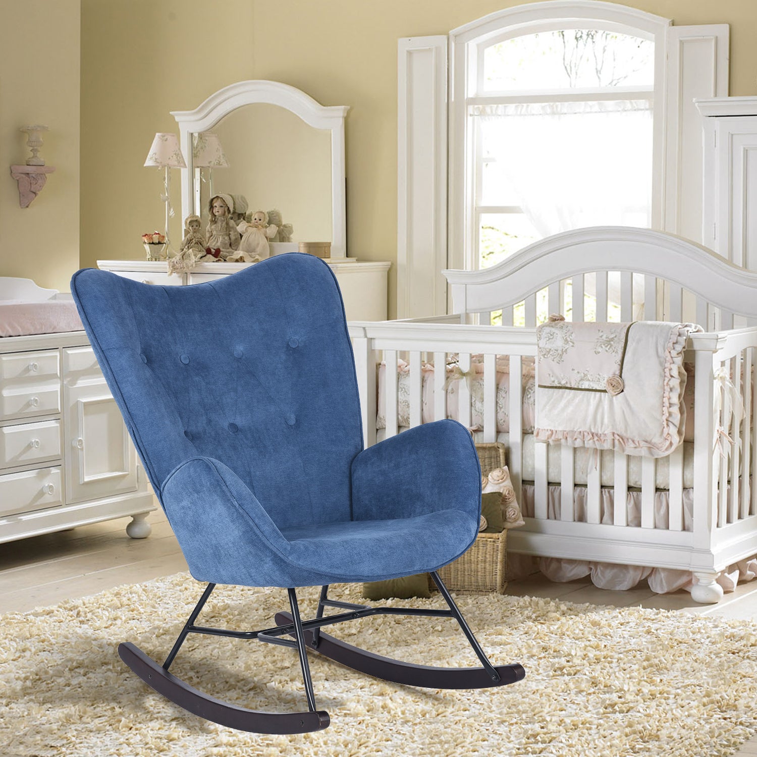 Blue best sale rocking chair