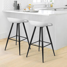 Load image into Gallery viewer, Modern Dining Room White PP seat Metal Leg Barstool

