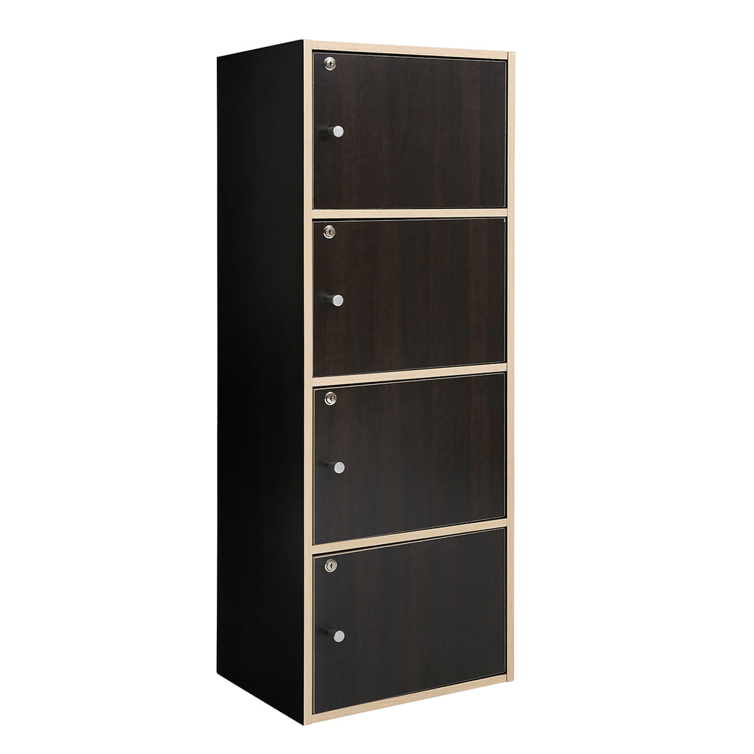 HomyCasa 4 Door Accent Cabinet Bookcase for Living Room - GIRAFFE