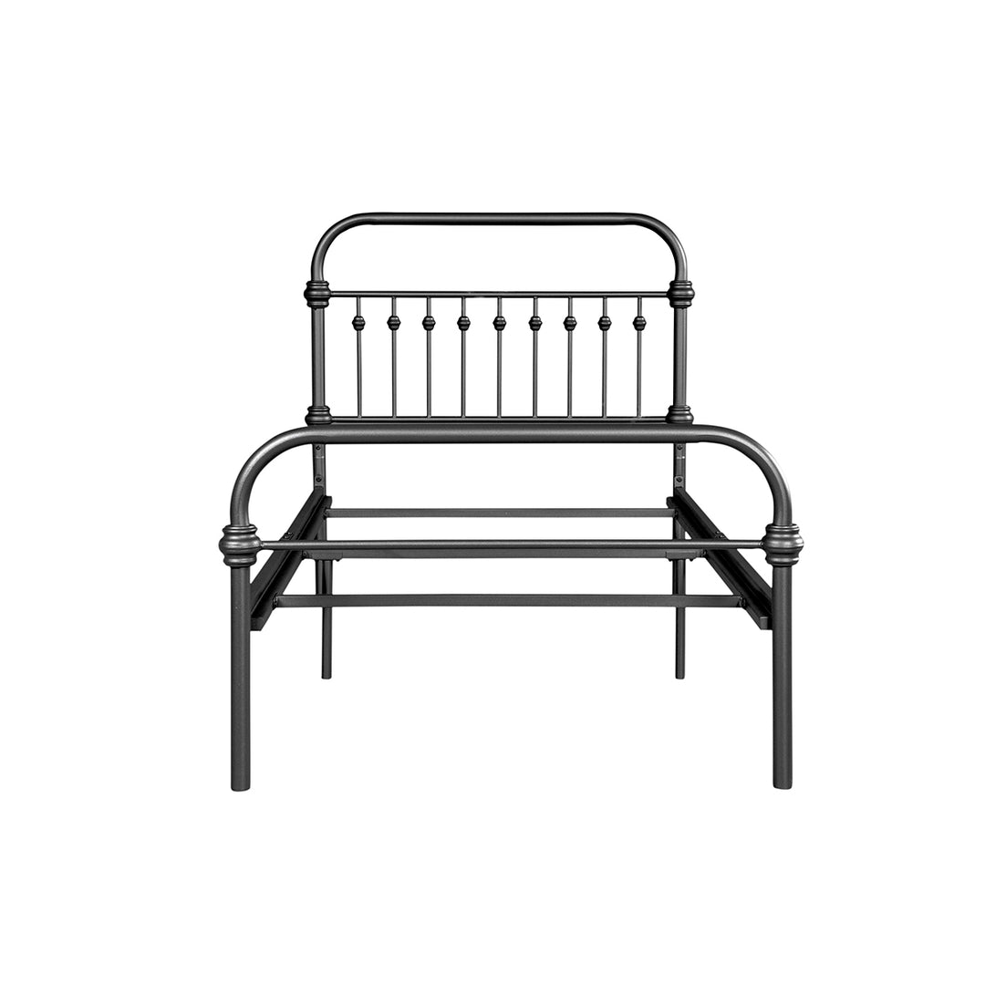 gobert twin bed frame - full metal in grey - sleek and sturdy for bedroom