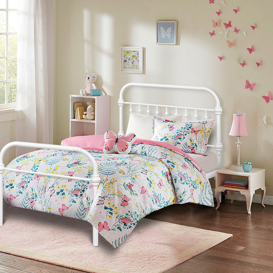 HomyCasa Black/White Modern Metal Bed - 3 Size: Full/Queen/Twin - HomyCasa