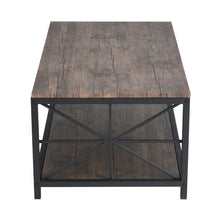 Load image into Gallery viewer, Living Room Brown Wood and Metal Frame with Shelf Coffee Table - GRAIN MDF
