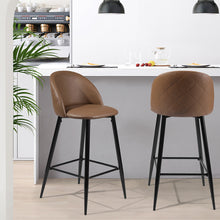 Load image into Gallery viewer, HomyCasa Set of 2 Barstools with Footrest for Kitchen Dining Room HASEEB
