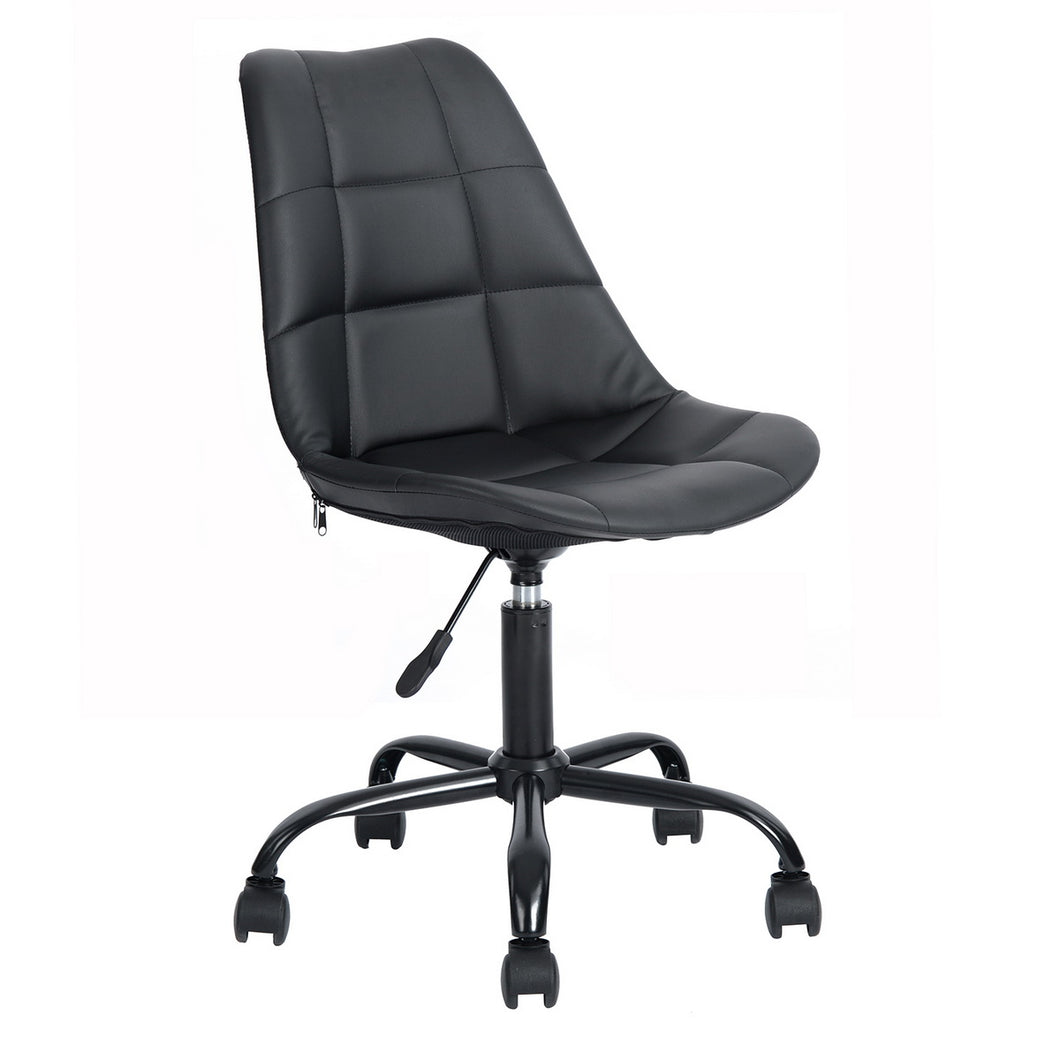 HomyCasa Home Office Chair Task Chair Height Adjustable Swivel Faux Leather Seat