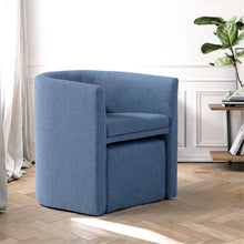 Load image into Gallery viewer, Living Room Accent Chair with Ottoman Blue
