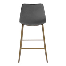 Load image into Gallery viewer, Modern Square Velet Bar Stools with Back and Gold Leg,Set of 2,Counter Height Bar Stool
