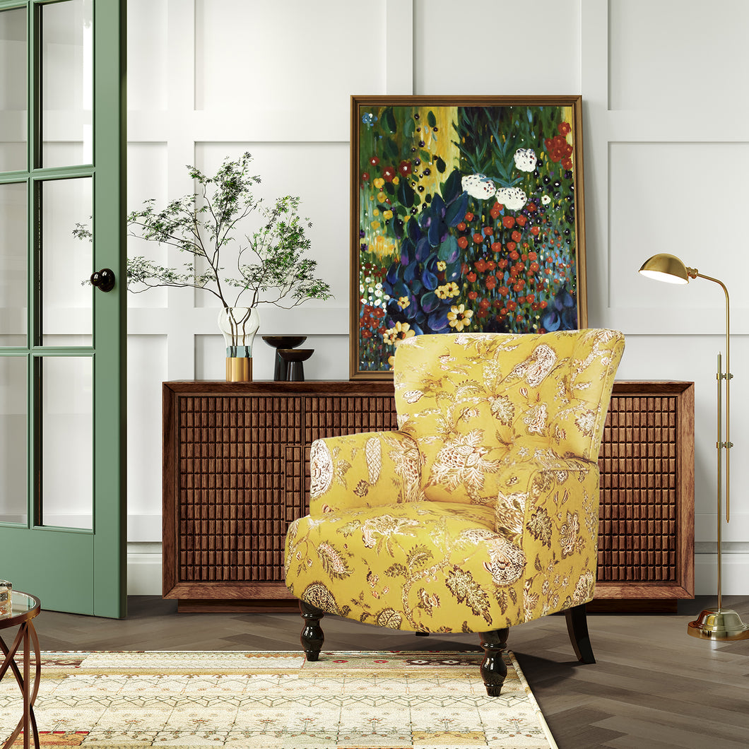 27.5 Inch  Wide Pattern Upholstered Armchair-JOVANNI