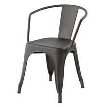 Load image into Gallery viewer, HomyCasa Industrial Metal Dining Chairs Wholesale Pallet Package, Tolix Style Stackable Arm Chairs with Curved Back for Patio, Kitchen, Restaurant, Bistro and Cafe
